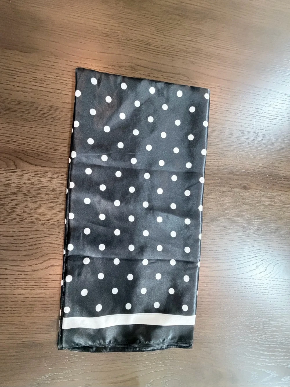 Brand New Black Polka Scarf- Classic Black - 34 in x 34 in